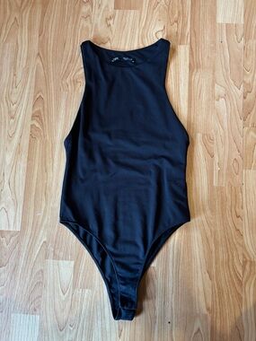 Zara Black High-Neck Bodysuit